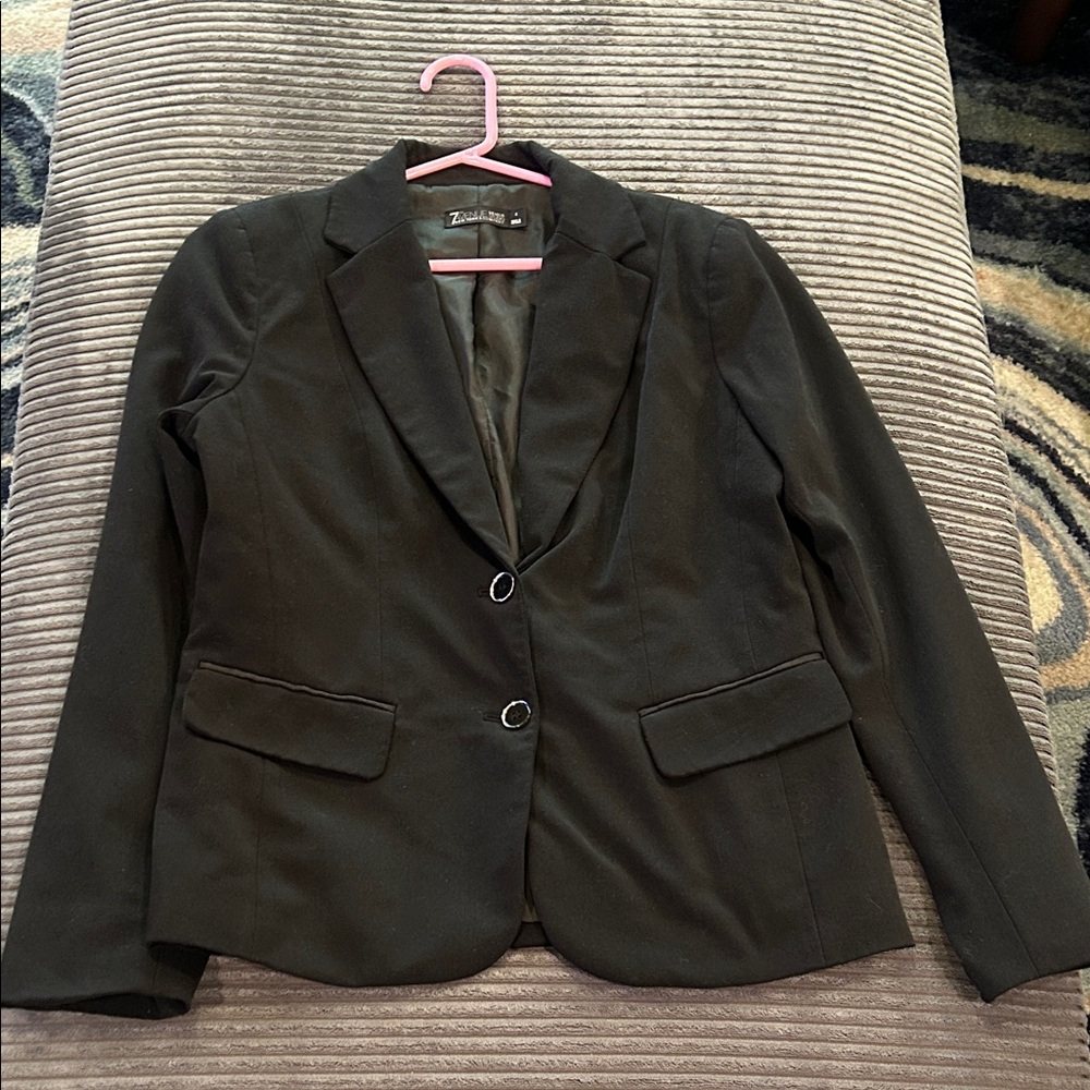 New York & Company Black Blazer with Button Detail